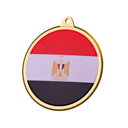 Egypt Flag Medal Badge  3D Icon