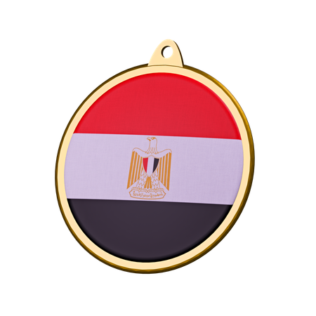 Egypt Flag Medal Badge  3D Icon