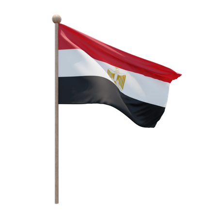 Egypt Flag Pole  3D Flag