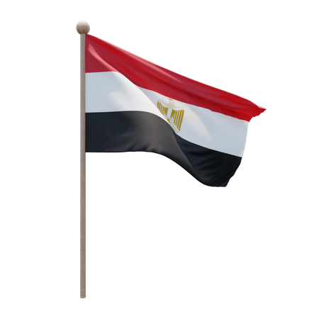 Egypt Flag Pole  3D Flag