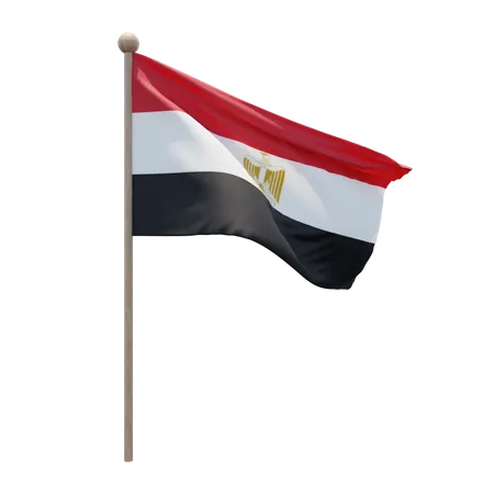 Egypt Flag Pole  3D Illustration