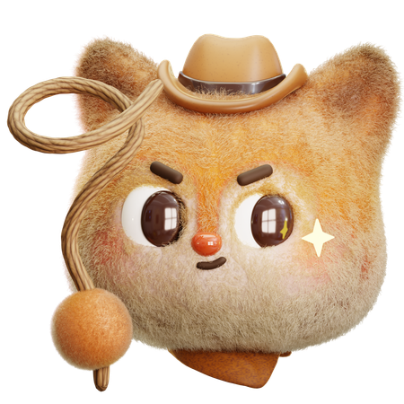 Eichhörnchen-Cowboy  3D Icon