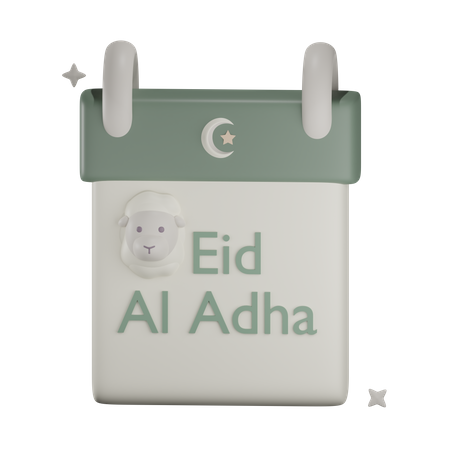 Eid Al Adha Calendar  3D Illustration