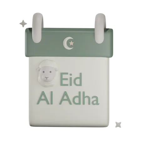 Eid Al Adha Calendar  3D Illustration