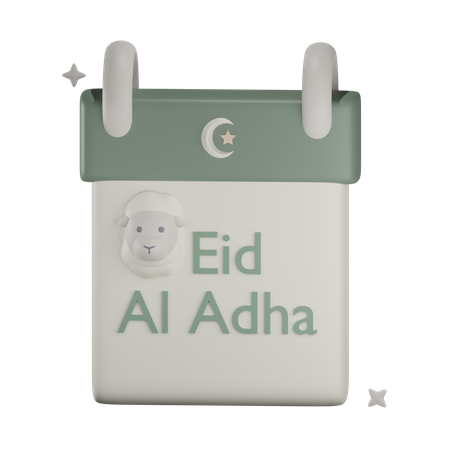 Eid Al Adha Calendar 3D Illustration