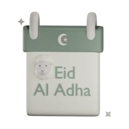 3 D Eid Al Adha Calendar Illustration With Transparent Background 3D Illustration