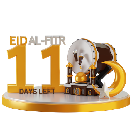 Eid al fitr faltam 11 dias  3D Illustration