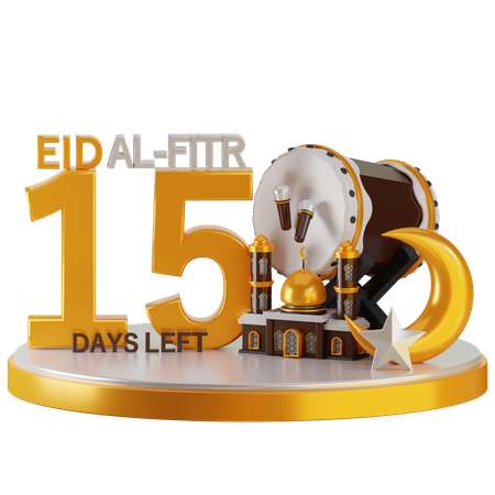 Eid al fitr faltam 15 dias  3D Illustration
