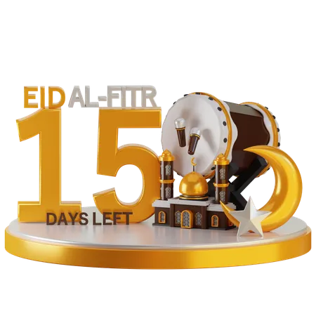 Eid al fitr il reste 15 jours  3D Illustration