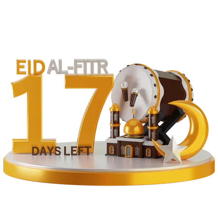 Eid al fitr faltam 17 dias  3D Illustration