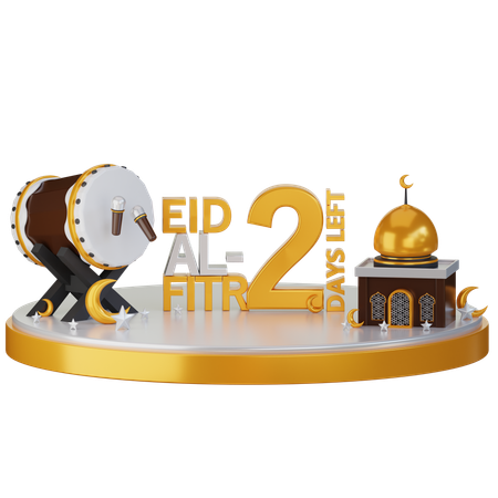 Eid al fitr faltam 2 dias  3D Illustration