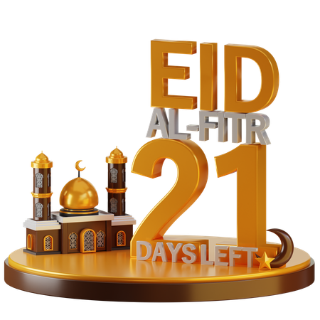 Eid al fitr faltam 21 dias  3D Illustration