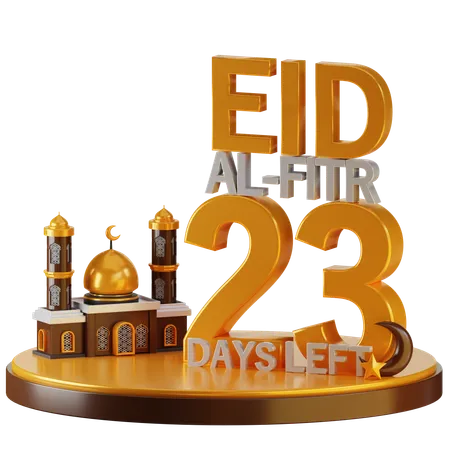 Eid al fitr il reste 23 jours  3D Illustration