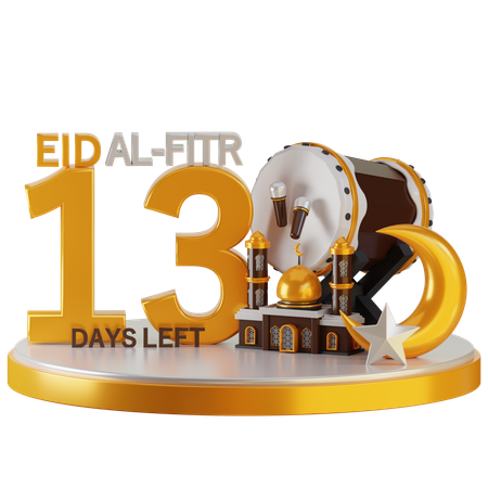 Eid al fitr quedan 13 días  3D Illustration