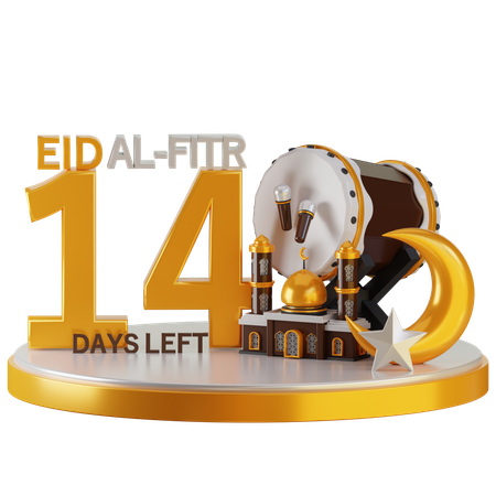 Eid al fitr quedan 14 días  3D Illustration