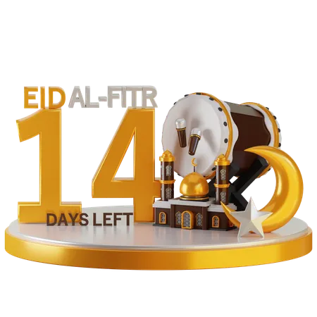 Eid al fitr quedan 14 días  3D Illustration