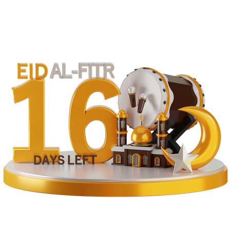 Eid al fitr quedan 16 días  3D Illustration