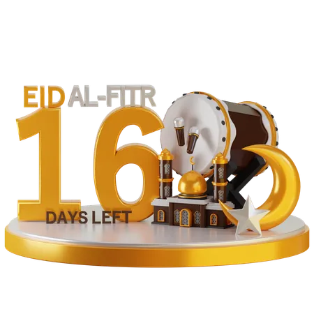 Eid al fitr quedan 16 días  3D Illustration