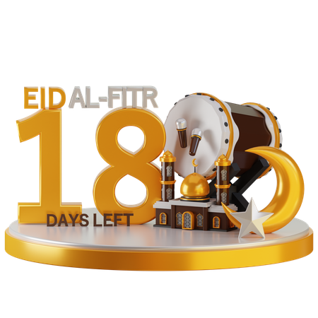 Eid al fitr quedan 18 días  3D Illustration