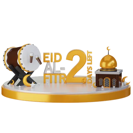 Eid al fitr quedan 2 días  3D Illustration