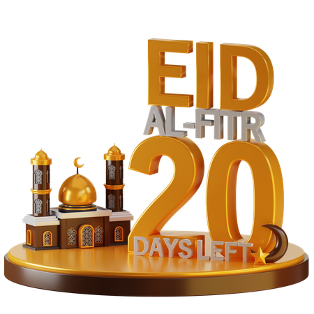 Eid al fitr quedan 20 días  3D Illustration