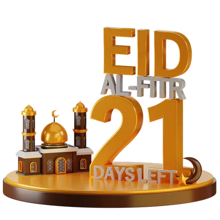 Eid al fitr quedan 21 días  3D Illustration