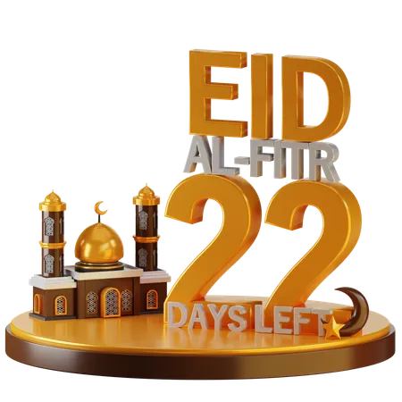 Eid al fitr quedan 22 días  3D Illustration