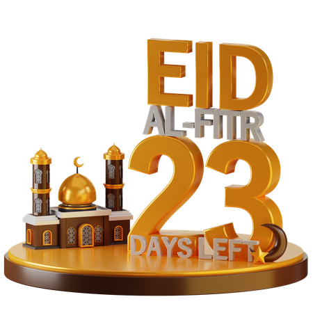 Eid al fitr quedan 23 días  3D Illustration