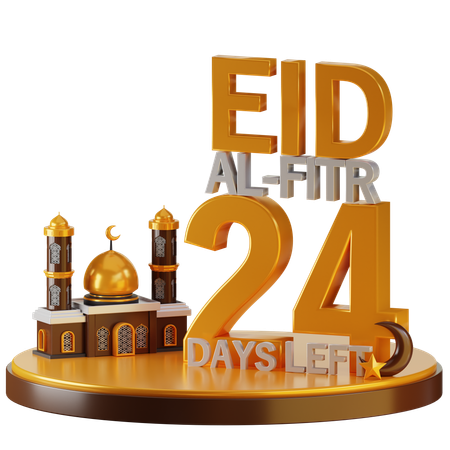 Eid al fitr quedan 24 días  3D Illustration