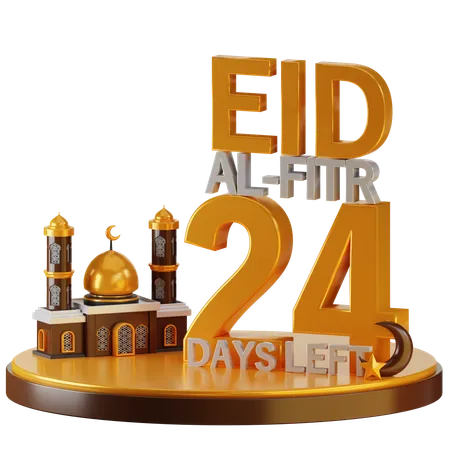 Eid al fitr quedan 24 días  3D Illustration