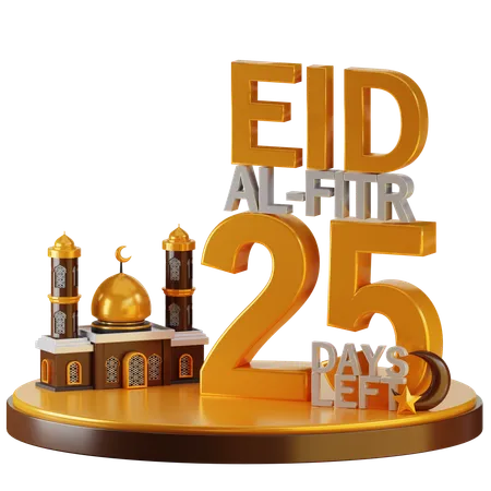 Eid al fitr quedan 25 días  3D Illustration