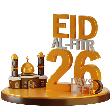 Eid al fitr quedan 26 días  3D Illustration