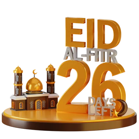 Eid al fitr quedan 26 días  3D Illustration