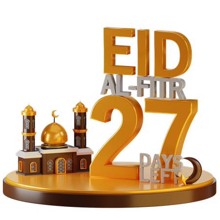 Eid al fitr quedan 27 días  3D Illustration