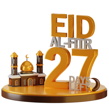 Eid al fitr quedan 27 días  3D Illustration