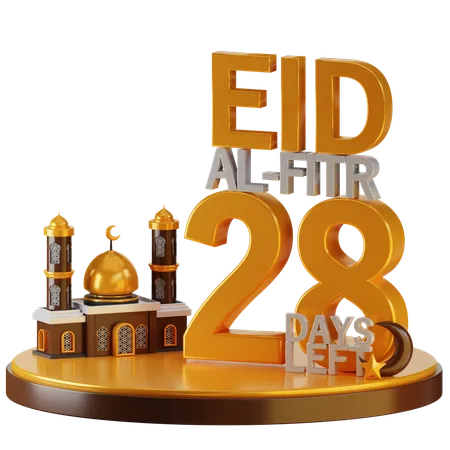 Eid al fitr quedan 28 días  3D Illustration