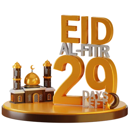 Eid al fitr quedan 29 días  3D Illustration