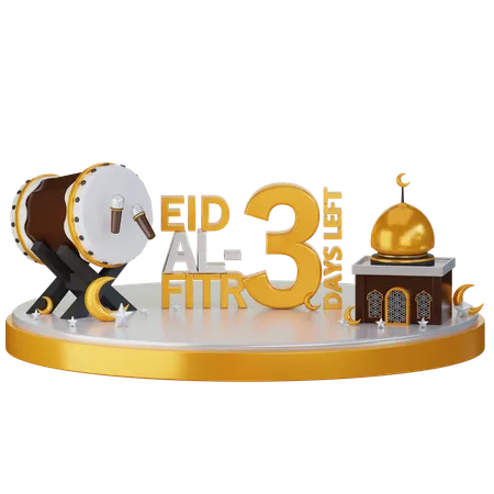 Eid al fitr quedan 3 días  3D Illustration