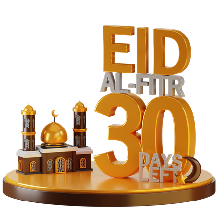 Eid al fitr quedan 30 días  3D Illustration