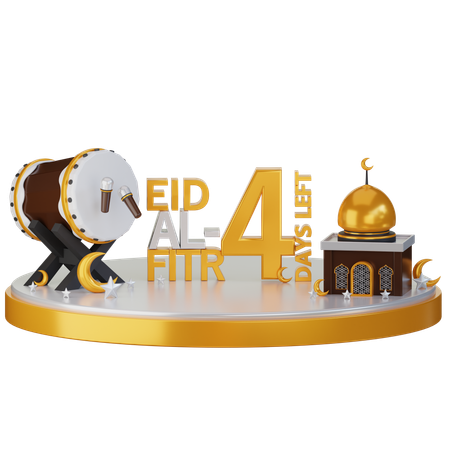 Eid al fitr quedan 4 días  3D Illustration