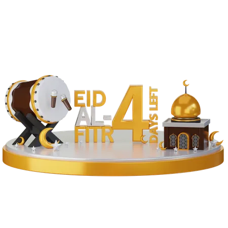 Eid al fitr quedan 4 días  3D Illustration