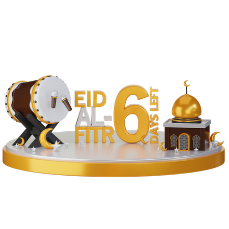 Eid al fitr quedan 6 días  3D Illustration