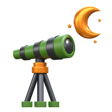 Eid Moon Telescope  3D Icon