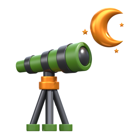 Eid Moon Telescope  3D Icon