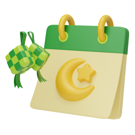 イード・ムバラクのカレンダーの日付  3D Icon