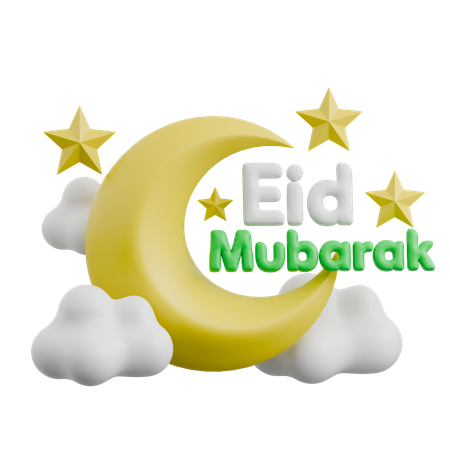 Eid Mubarak Crescent  3D Icon