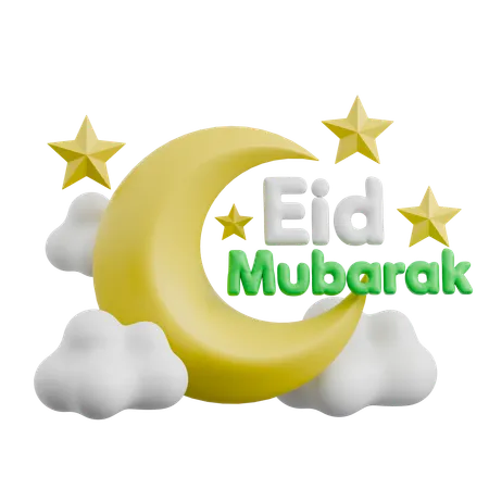Eid Mubarak Crescent  3D Icon