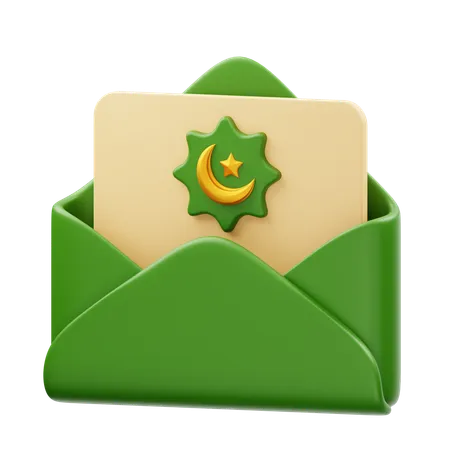 Eid Mubarak Greeting Cad  3D Icon