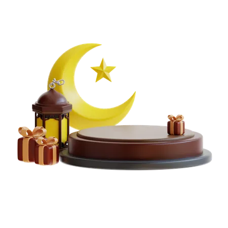 3 D Rendering Ramadhan Podium Icon 3D Icon