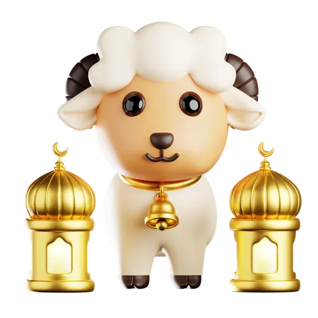Eid Sheep Lantern 3D Illustration